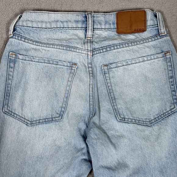 Aeropostale Mom Jeans Distressed Size 0 Blue Ankle Slouchy Grunge 90s 24x27 - Picture 8 of 11